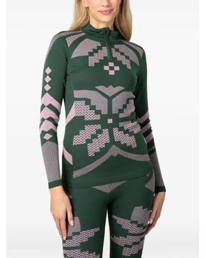 Kari Traa Haut En Jacquard À Col Zippé - Vert