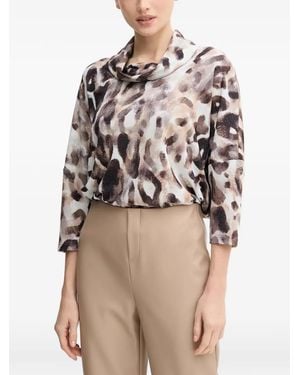 Joseph Ribkoff Long-Sleeve Buttoned Top - Natural