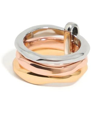 Bimba Y Lola Textured Triple Ring - Pink