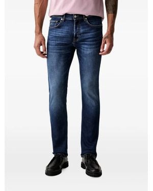 KARL LAGERFELD Faded Slim-Fit Jeans - Blue