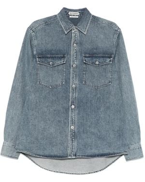 JW Anderson Chest-Pocket Long-Sleeve Denim Shirt - Blue