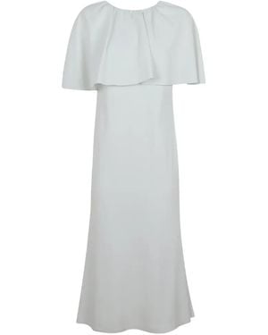 Roland Mouret Robe À Encolure Froncée Et Cape Superposée - Blanc