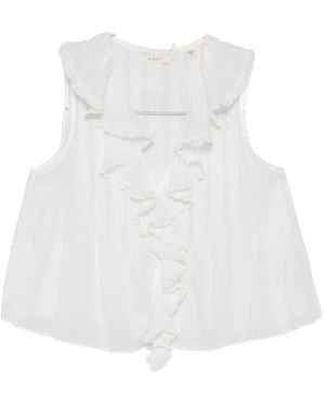 Doen Hilda Ruffle-Trimmed Top - White