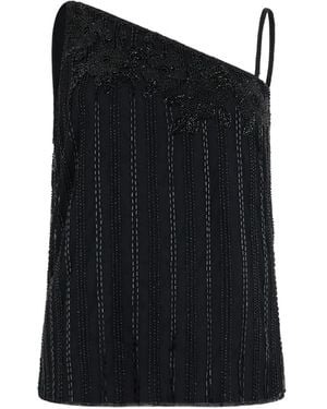 Ralph Lauren Beaded Single-Shoulder Top - Black