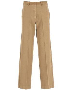 forte_forte Straight-Leg Trousers - Natural