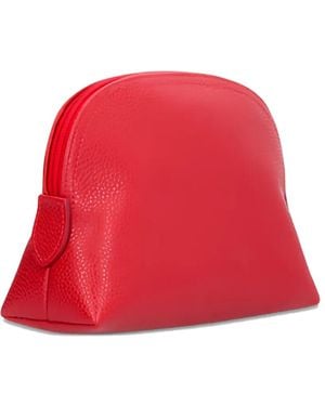 Longchamp Kosmetiktasche mit Reißverschluss aus Leder - Rot