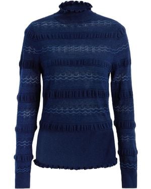 Marie Oliver Adison Wollen Trui Met Ruches - Blauw