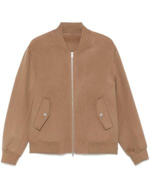 Low Brand Wool Bomber Jacket - Brown