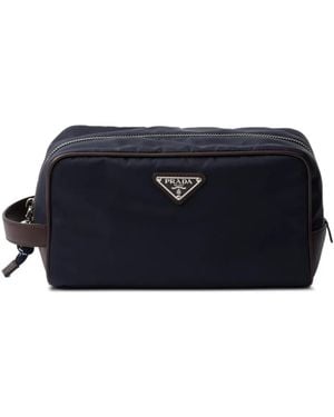 Prada スピードロック リナイロン ポーチ - ブルー