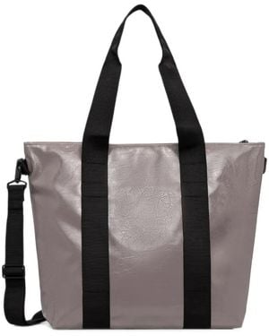 Rains Mini Crinkled-Finish Tote Bag - Black