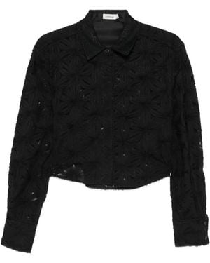 Jonathan Simkhai Blouse Met Bloemenprint - Zwart