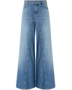 Pinko Flared Jeans With Super Wide Leg - Blue