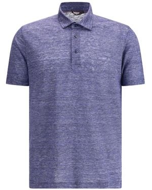 Loro Piana Jersey Linen Polo Shirt - Blue