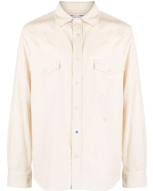 Jacob Cohen Logo-Embroidery Corduroy Cotton Shirt - Natural