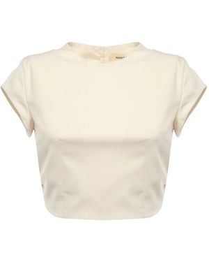 Nineminutes クロップド Tシャツ - ナチュラル