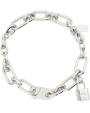 Acne Studios Logo Padlock Necklace - White