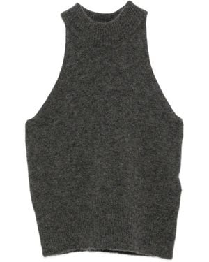 Roberto Collina Ribbed-Knit Halterneck Vest - Grey