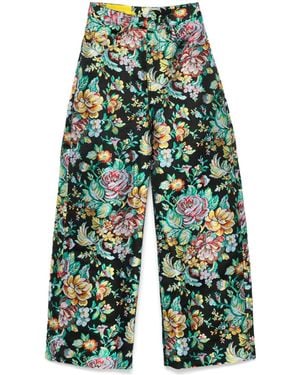 Marques'Almeida Brocade Wide-Leg Boyfriend Trousers - Blue