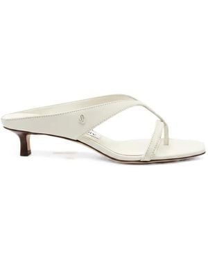 Jimmy Choo Leather Thong Sandals - White