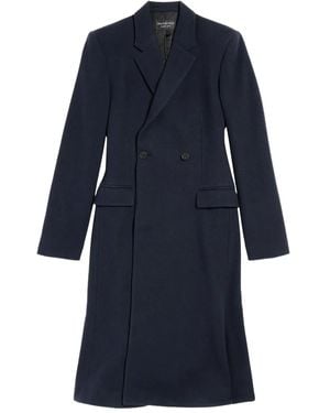 Balenciaga Abrigo de lana con doble botonadura - Azul