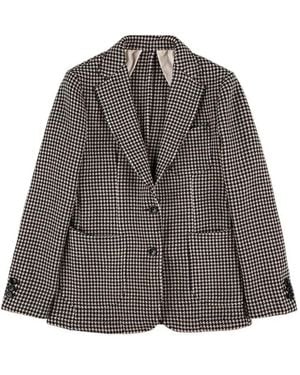 Fortela Blazer Benjamin À Simple Boutonnage Et À Motif Pied-De-Poule - Brown