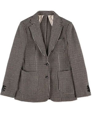 Fortela Blazer Benjamin À Simple Boutonnage Et À Motif Pied-De-Poule - Brown