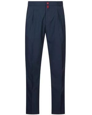 Kiton Pleated Elasticated-Waist Pants - Blue