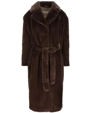 Herno Belted Faux-Fur Coat - Brown