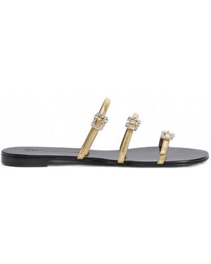 Giuseppe Zanotti Himari Crystal-Embellished Leather Sandals - White