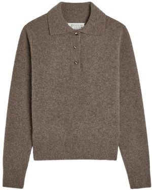 Maison Margiela Button Polo Top - Brown