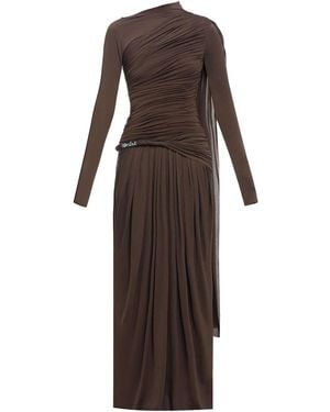 Chats by C.Dam Draped-Detail Dress - Brown