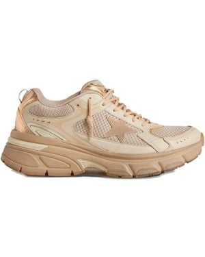 Golden Goose "Lightstar" Net Leather And Suede Upper Tpu Star Net Heel - Natural