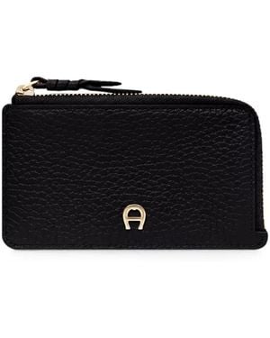 Aigner Carre Soft Leather Purse - Black
