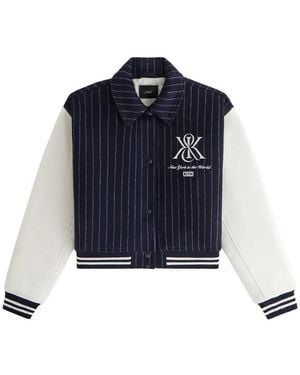 Kith Bomber Crop Campbell Gessato - Blu