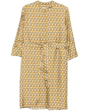 Max Mara プリント シルクドレス - ナチュラル