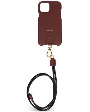 Tom Ford Leather Lanyard Iphone Case - White