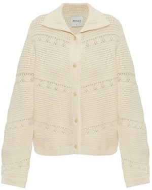 Posse Dylan Open-Knit Cardigan - White