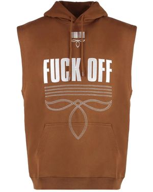 Vetements Cotton-Blend Hoodie - Brown