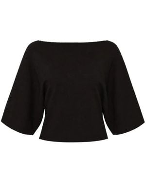 GLOWNY Core Boat-Neck Top - Black