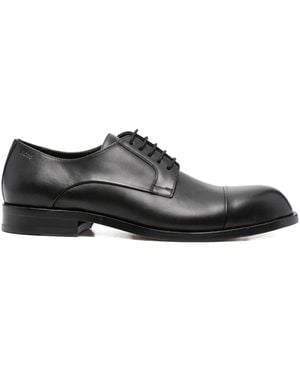 BOSS Leather Lace-Up Derby Shoes - Black