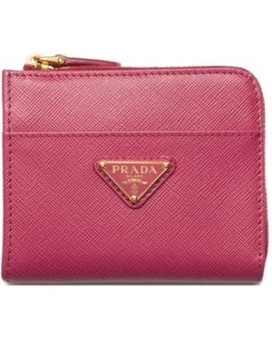 Prada Small Logo-Triangle Wallet - Pink