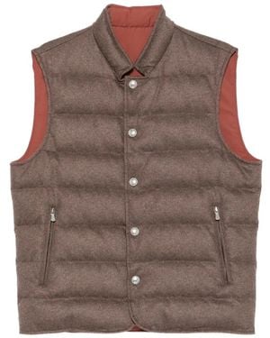 Eleventy Gilet Reversibile - Marrone