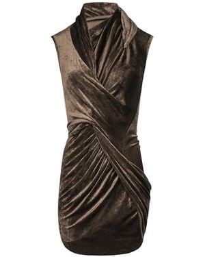 Rick Owens Draped Velvet Top - Black