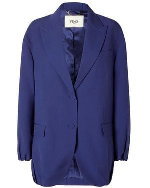 Fendi Single-Breated Blazer - Blue