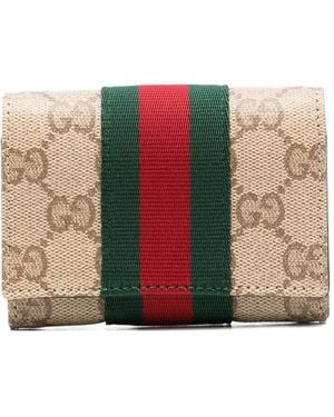 Gucci Gg Supreme Web-Stripe Wallet - Multicolour