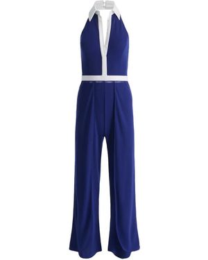 Alice + Olivia Alara Halterneck Jumpsuit - Blue