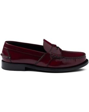 Prada レザーローファー - レッド