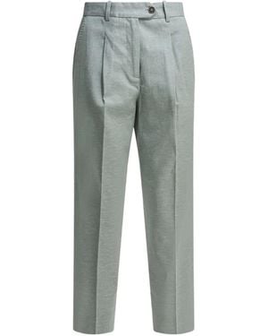 Circolo 1901 Pleated Straight-Leg Trousers - Grey