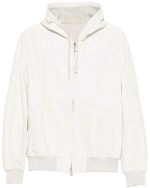 Eleventy Hooded Zip Jacket - White