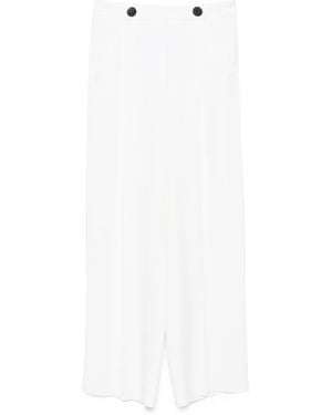 Giorgio Armani Button-Fastening Silk Pants - White